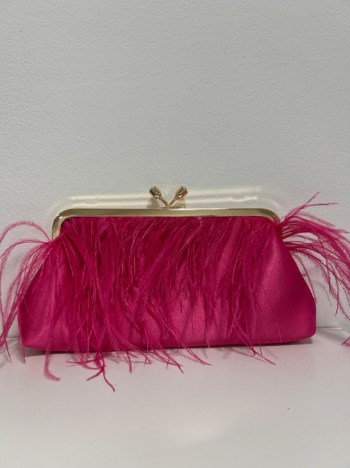 Bolso de Plumas Rosa