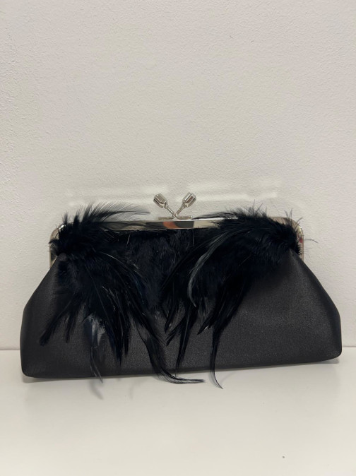 Bolso Fiesta Plumas Negro