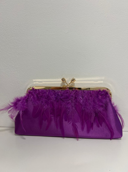 Bolso Fiesta Plumas Morado