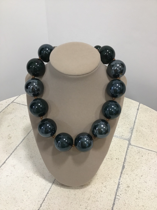 Gargantilla Bolas Resina Verde Botella