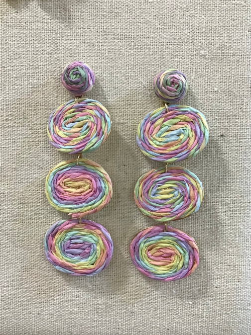 Pendientes Cascada Rosas Arcoíris