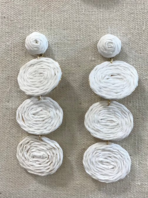 Pendientes Cascada Rosas Blancas