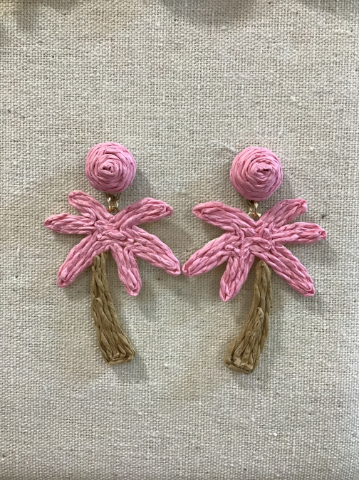 Pendientes Palmera Rosa